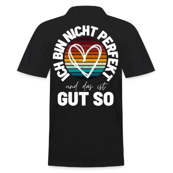 Sprücheshirts Motivationssprüche Motivationsspruch - Männer Poloshirt - Schwarz - Hinten - Kai (181cm)