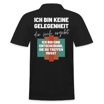 Das Ich Bin eine Entscheidung Keine Option - Männer Poloshirt - Schwarz - Hinten - Kai (181cm)