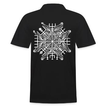 Wegweiser RUNEN viking CELTIC - VEGVISIR - Männer Poloshirt - Schwarz - Hinten - Kai (181cm)