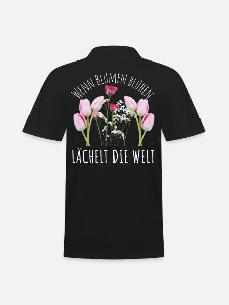 Blumen Garten Gärtner Blumenstrauß BLUMENLIEBE - Männer Poloshirt - Schwarz