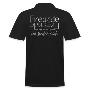 Beste Freunde FREUND Kumpel Kumpels - Männer Poloshirt - Schwarz - Hinten - Kai (181cm)