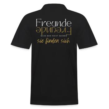Beste Freunde FREUND Kumpel Kumpels - Männer Poloshirt - Schwarz - Hinten - Kai (181cm)