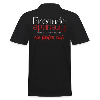 Beste Freunde FREUND Kumpel Kumpels - Männer Poloshirt - Schwarz - Hinten - Kai (181cm)