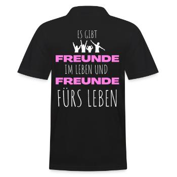 Beste Freunde FREUND Kumpel Kumpels - Männer Poloshirt - Schwarz - Hinten - Kai (181cm)