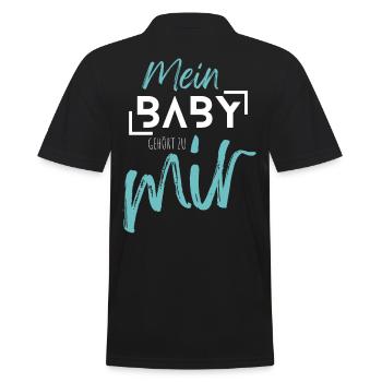 MEIN BABY gehört zu mir - Männer Poloshirt - Schwarz - Hinten - Kai (181cm)