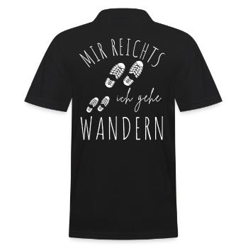WANDERN Berge Bergsteigen WANDERWEG - Männer Poloshirt - Schwarz - Hinten - Kai (181cm)