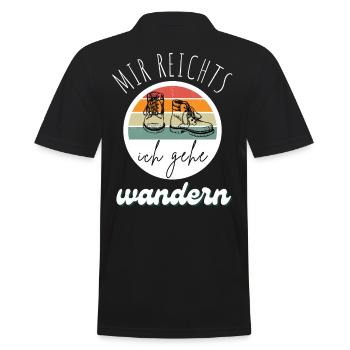 WANDERN Berge Bergsteigen WANDERWEG - Männer Poloshirt - Schwarz - Hinten - Kai (181cm)
