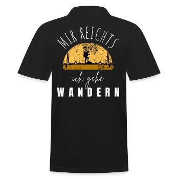 WANDERN Berge Bergsteigen WANDERWEG - Männer Poloshirt - Schwarz - Hinten - Kai (181cm)