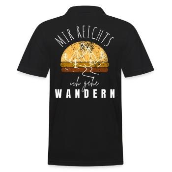 WANDERN Berge Bergsteigen WANDERWEG - Männer Poloshirt - Schwarz - Hinten - Kai (181cm)