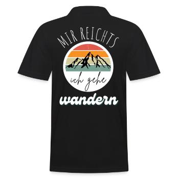 WANDERN Berge Bergsteigen WANDERWEG - Männer Poloshirt - Schwarz - Hinten - Kai (181cm)