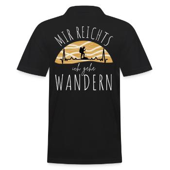WANDERN Berge Bergsteigen WANDERWEG - Männer Poloshirt - Schwarz - Hinten - Kai (181cm)