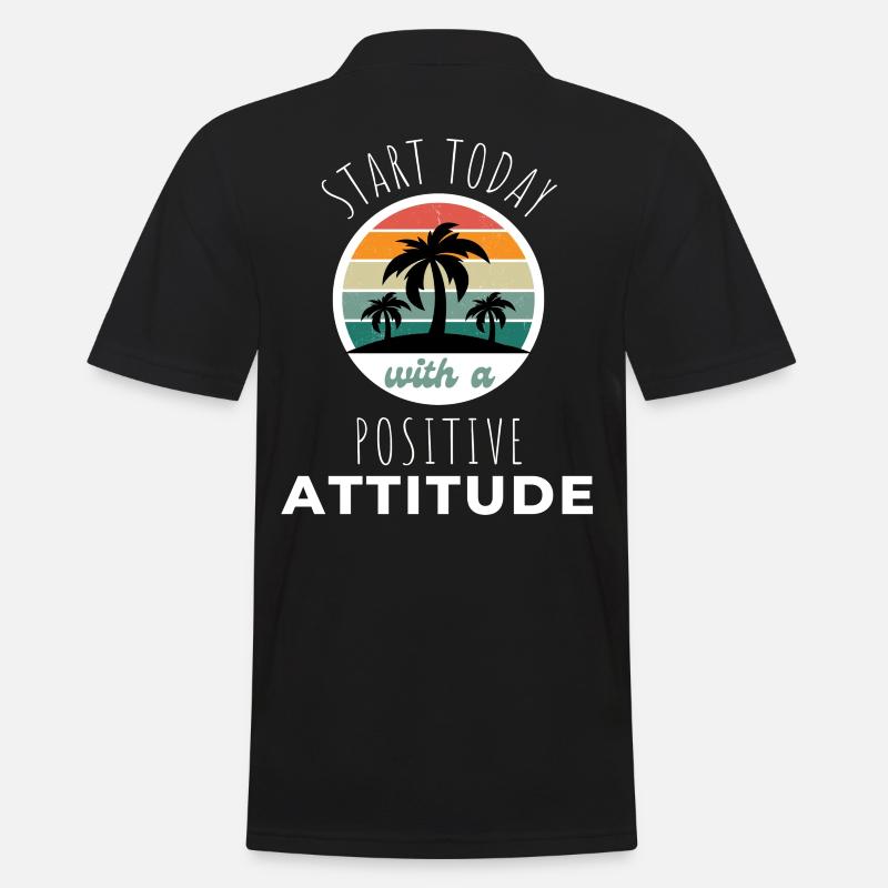 POSITIVE EINSTELLUNG MINDSET Motivation - Polo Homme - noir