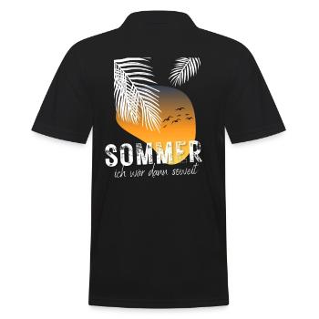 SOMMER ich bin dann soweit - HELLO SUMMER - Männer Poloshirt - Schwarz - Hinten - Kai (181cm)