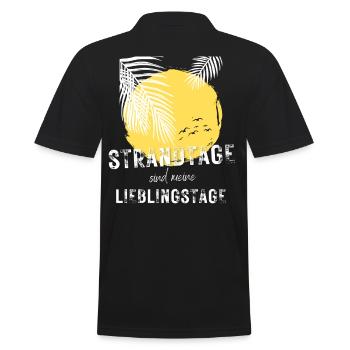 SOMMER ich bin dann soweit - HELLO SUMMER - Männer Poloshirt - Schwarz - Hinten - Kai (181cm)