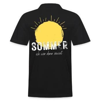 SOMMER ich bin dann soweit - HELLO SUMMER - Männer Poloshirt - Schwarz - Hinten - Kai (181cm)