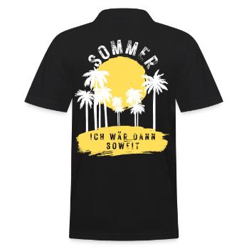 SOMMER ich bin dann soweit - HELLO SUMMER - Männer Poloshirt - Schwarz - Hinten - Kai (181cm)