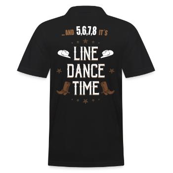Line Dance Line Dance Country Gift - Men's Polo Shirt - black - Back - Kai (181cm)
