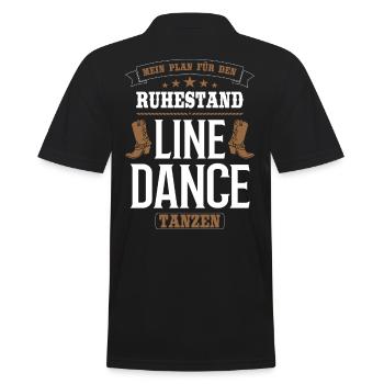 Linedance Line Dance Country Tanz Rentner Geschenk - Männer Poloshirt - Schwarz - Hinten - Kai (181cm)