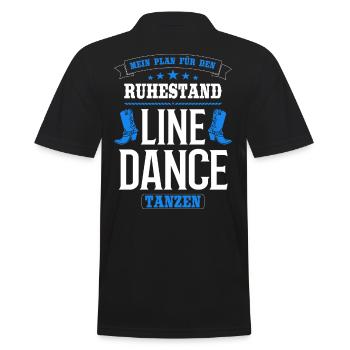 Linedance Line Dance Country Rentner Opa Geschenk - Männer Poloshirt - Schwarz - Hinten - Kai (181cm)