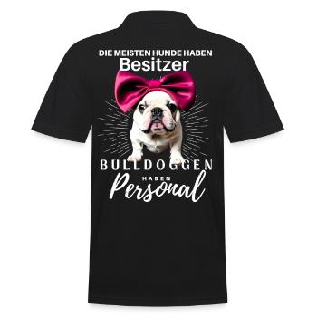 Bulldogge Bulldog Bulldoggen Mama Papa - Männer Poloshirt - Schwarz - Hinten - Kai (181cm)
