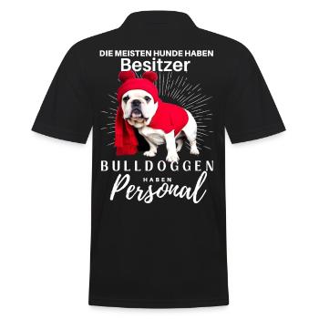 Bulldogge Bulldog Bulldoggen Mama Papa - Männer Poloshirt - Schwarz - Hinten - Kai (181cm)