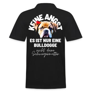 KEINE ANGST ... Bulldogge Bulldog Bulldoggen - Männer Poloshirt - Schwarz - Hinten - Kai (181cm)