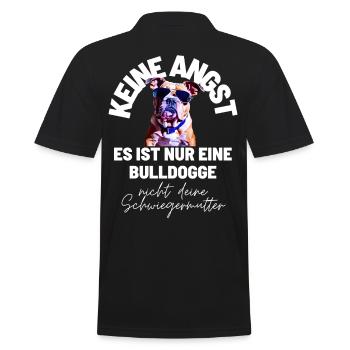 KEINE ANGST ... Bulldogge Bulldog Bulldoggen - Männer Poloshirt - Schwarz - Hinten - Kai (181cm)