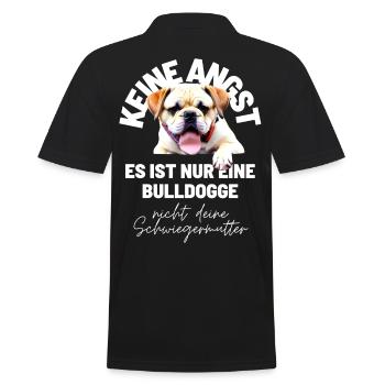 KEINE ANGST ... Bulldogge Bulldog Bulldoggen - Männer Poloshirt - Schwarz - Hinten - Kai (181cm)