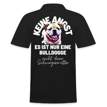 KEINE ANGST ... Bulldogge Bulldog Bulldoggen - Männer Poloshirt - Schwarz - Hinten - Kai (181cm)