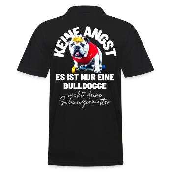 KEINE ANGST ... Bulldogge Bulldog Bulldoggen - Männer Poloshirt - Schwarz - Hinten - Kai (181cm)