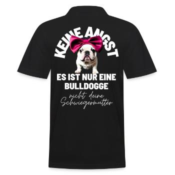 KEINE ANGST ... Bulldogge Bulldog Bulldoggen - Männer Poloshirt - Schwarz - Hinten - Kai (181cm)