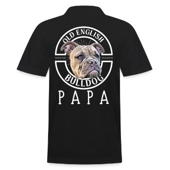 Bulldogge - Bulldog DAD - Bulldoggen Papa - Polo Homme - noir - Dos - Kai (181cm)