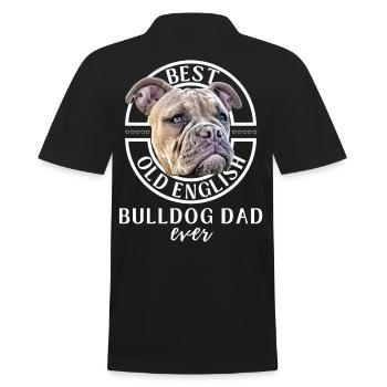 Bulldogge - Bulldog DAD - Bulldoggen Papa - Polo Homme - noir - Dos - Kai (181cm)