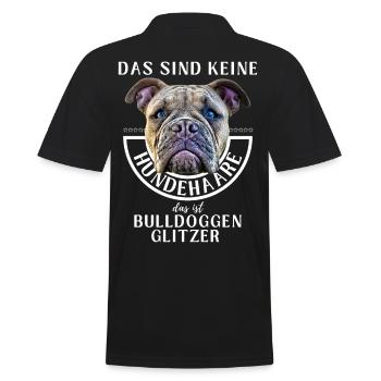 BULLDOGGEN GLITZER ...Bulldogge Bulldog Bulldoggen - Männer Poloshirt - Schwarz - Hinten - Kai (181cm)