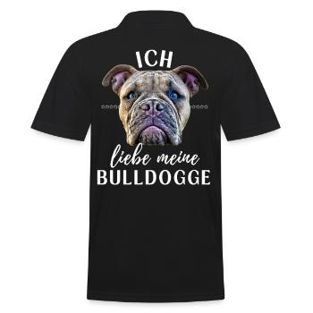 ICH LIEBE MEINE Bulldogge Bulldog Bulldoggen - Männer Poloshirt - Schwarz - Hinten - Kai (181cm)