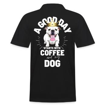 EIN GUTER TAG BEGINNT ... HUND Hunde Kaffee - Männer Poloshirt - Schwarz - Hinten - Kai (181cm)