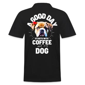 EIN GUTER TAG BEGINNT ... HUND Hunde Kaffee - Männer Poloshirt - Schwarz - Hinten - Kai (181cm)