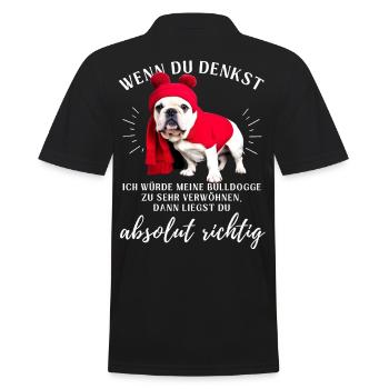 BULLDOGGE VERWÖHNEN Bulldog Bulldogge Bulldoggen - Männer Poloshirt - Schwarz - Hinten - Kai (181cm)