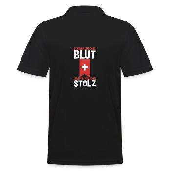 Swiss Switzerland - Men's Polo Shirt - black - Back - Kai (181cm)