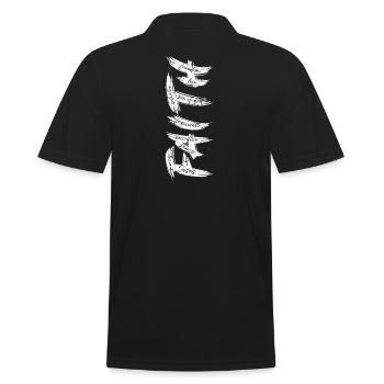 FAITH - Hidden Words Christian Design - Men's Polo Shirt - black - Back - Kai (181cm)