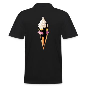 eisklettern eispickel klettern am eis - Männer Poloshirt - Schwarz - Hinten - Kai (181cm)