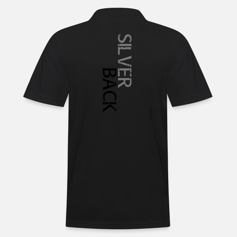SILVERBACK (offset) - Men's Polo Shirt - black