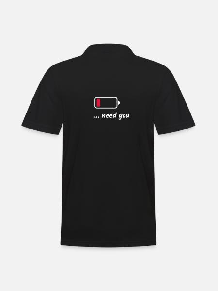 Low Battery Need You White - Men's Polo Shirt - black