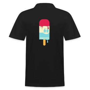 Eisbader Eiszeit im Eisbad - Männer Poloshirt - Schwarz - Hinten - Kai (181cm)