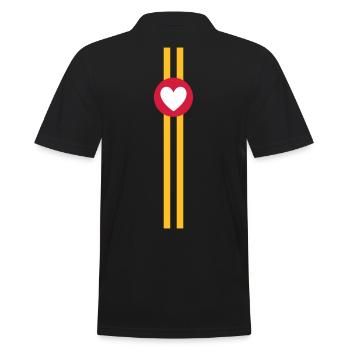 ★ couleurs de conception interchangeables ★ 2 lignes, cercle et coeur - Polo Homme - noir - Dos - Kai (181cm)