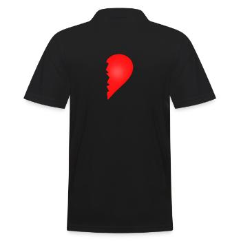 Broken heart couple couples love partner look love - Men's Polo Shirt - black - Back - Kai (181cm)