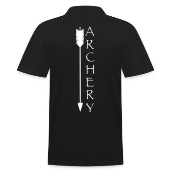 Archery Archer Motif Shirt Bow - Men's Polo Shirt - black - Back - Kai (181cm)
