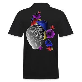 Robots with cubes colorful - Men's Polo Shirt - black - Back - Kai (181cm)