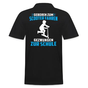 geboren zum scooter fahren gezwungen zur schule - Männer Poloshirt - Schwarz - Hinten - Kai (181cm)