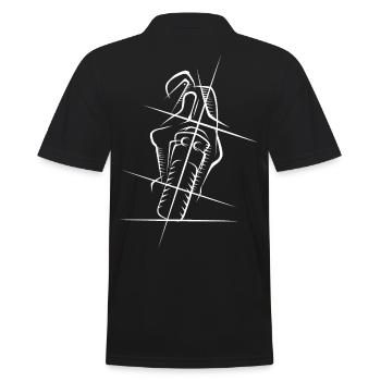 Moto Supersport Racing Biker Icon Sketch - Polo Homme - noir - Dos - Kai (181cm)